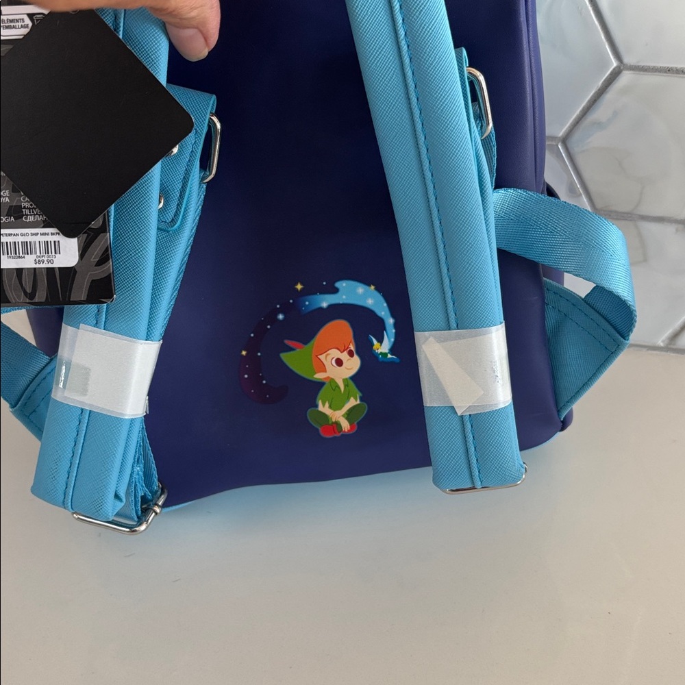 NWT LOUNGE-FLY Disney Peter Pan Characters Glow in the Dark Double Bag - Picture 3 of 10
